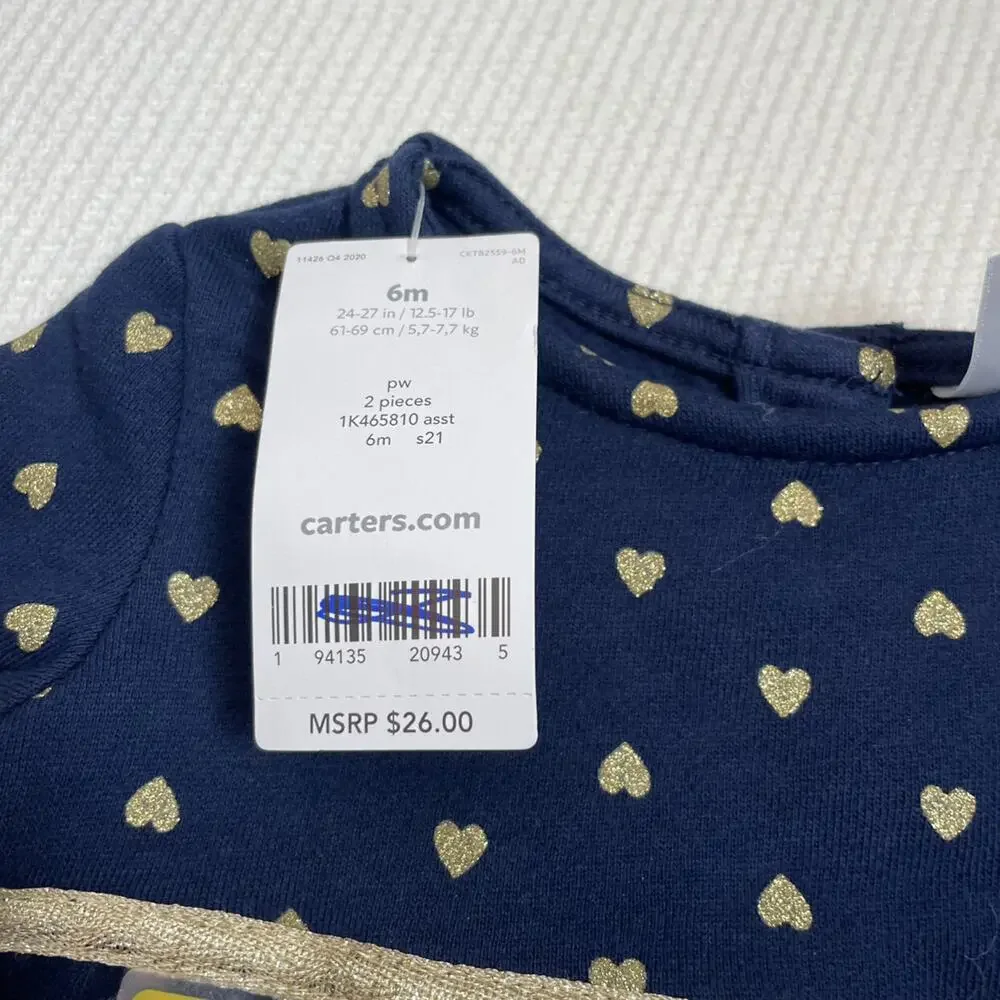 Carter's Gold Heart Sweatshirt Dress